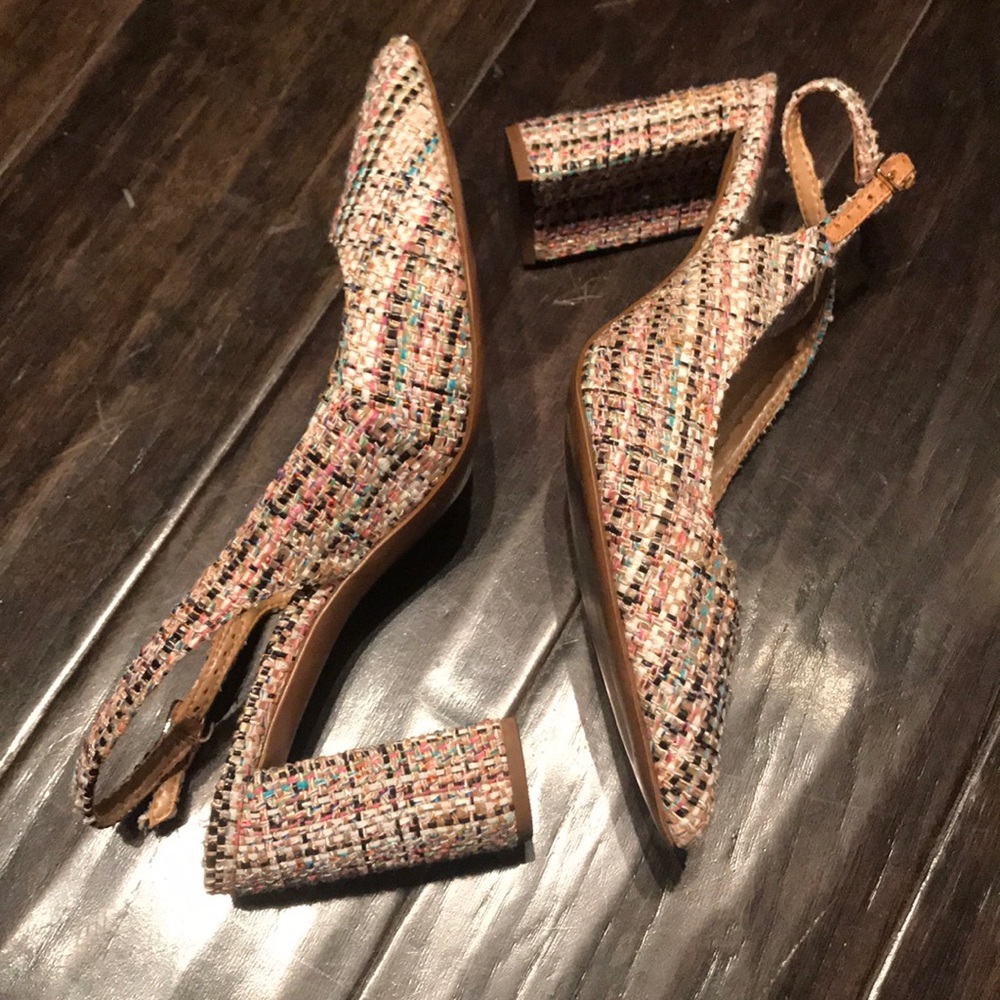 Banana Republic Colorful Tweed Slingback Heels